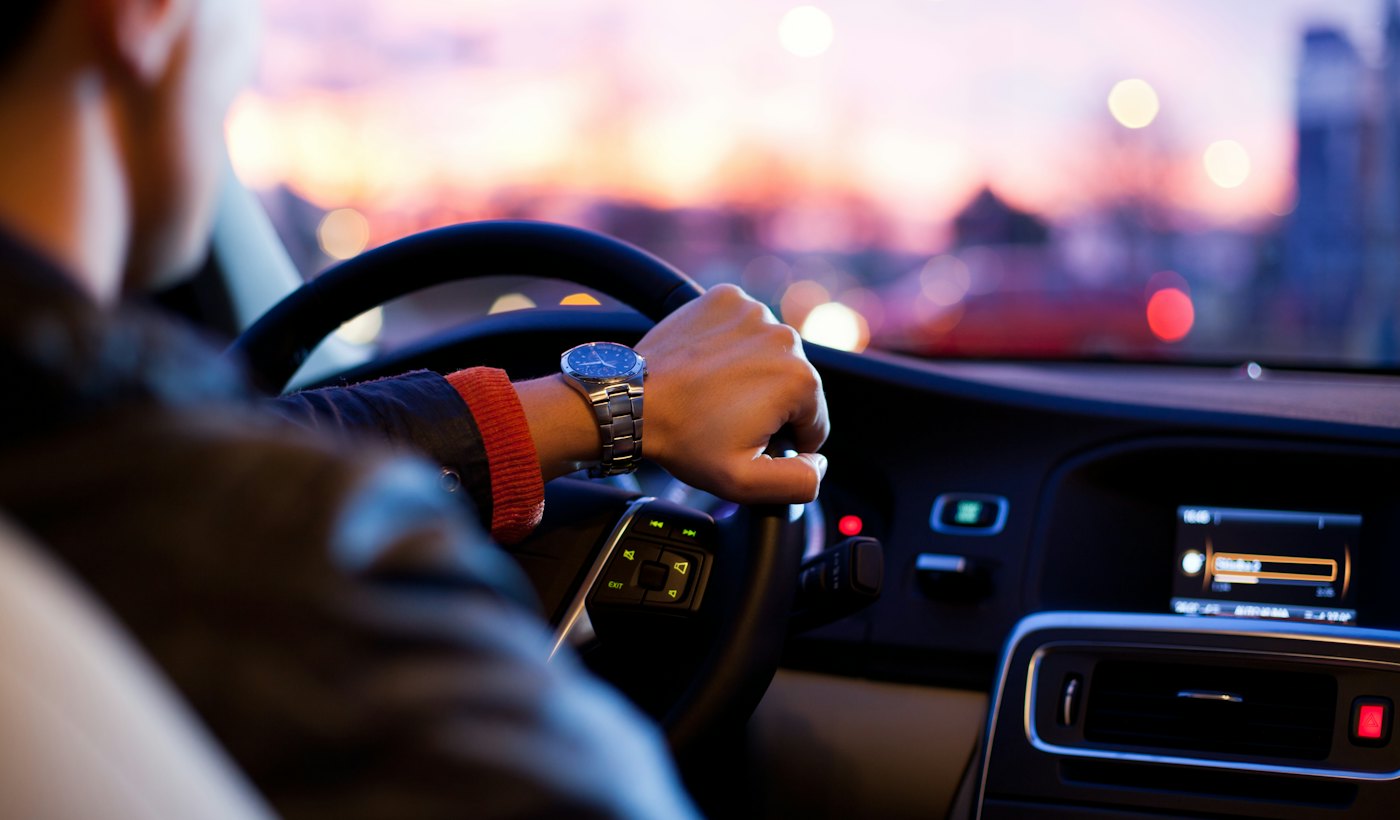 Driver at the wheel of a car